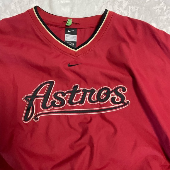 Dark Red Vintage Astros Pull Over Jacket - Picture 3 of 9